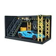 thumbnail image 4 of Taller de reparación de garaje con modelo de coche, coches fundidos a presión, estacionamiento, escena realista, simulación decorativa, regalos del , carro azul, 4 of 8