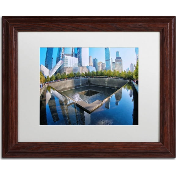 Trademark Fine Art "911 Memorial" Canvas Art by CATeyes, White Matte, Wood Frame