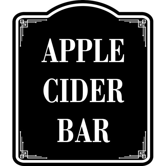 Apple Cider Bar BLACK Aluminum Composite Sign, 15"x18"
