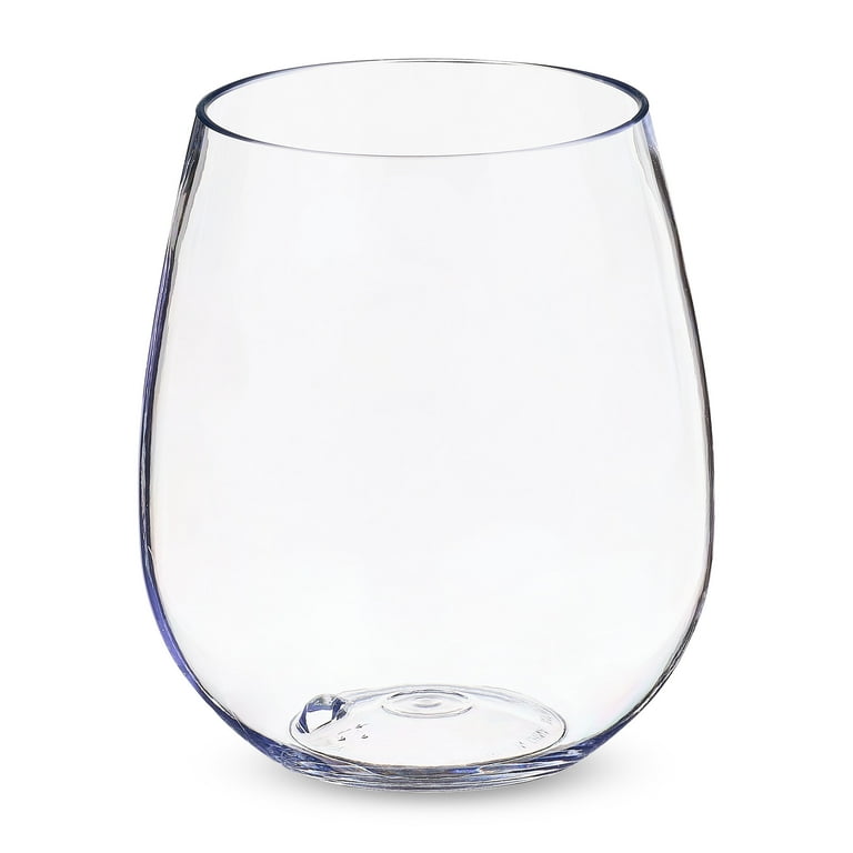 Clear Plastic Wine Glasses, 18.3 FL OZ, 8 Pieces, by Way To Celebrate