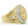 thumbnail image 3 of JackAni 10k Solid Yellow Gold CZ Accented Men's Libra Zodiac Ring, 3 of 5