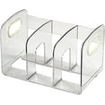 thumbnail image 2 of Organizador de archivos de acrílico transparente para oficina, divisores de almacenamiento de papel para libros de 3 secciones con asa lateral, soporte vertical para archivos tipo sobre, 2 of 4