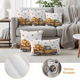 thumbnail image 6 of Yellow Truck Fall Outdoor Waterproof Pillow Covers, Thanksgiving Pumpkins Maple Decorative Square Throw Pillowcase Sofa Cushion Sham for Patio/Couch/Chair, 24"x24" 2 Pack, 6 of 8