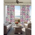 thumbnail image 4 of Pink Floral Blackout Curtains, Light Blocking Print Window Curtains, Spring Rustic Botanical Flowers Herbs Thermal Insulated Window Drapes for Living Room Kitchen Cafe 2 Panels, 55"W x 39"L, 4 of 9