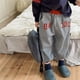 thumbnail image 3 of Spring Autumn Kids' Striped Pants 1-7Y Korean Style Embroidered Letters Girls Casual Pants Boys Loose Trousers Childrens Clothes, 3 of 6