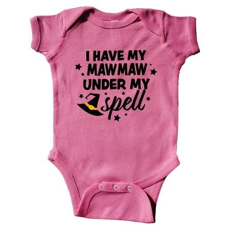 

Inktastic I Have My Mawmaw Under My Spell with Cute Witch Hat Gift Baby Boy or Baby Girl Bodysuit