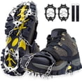 thumbnail image 1 of Crampons à Glace, 19 Pointes en Acier Inoxydable pour Bottes de Randonnée Chaussures Antidérapantes, Grande Protection pour Hommes Femmes Activités Hivernales Extérieur (Orange, TG), 1 of 4
