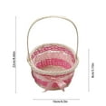 thumbnail image 3 of CuiLiyq Easter Woven Basket with Handles, Round Mini Plastic Basket Bin, Empty Gift Basket Small Storage Organizer for Easter Egg Hunt, Party Treats Picnic and Favors, 6.3" x 3.15", Pink, 3 of 6