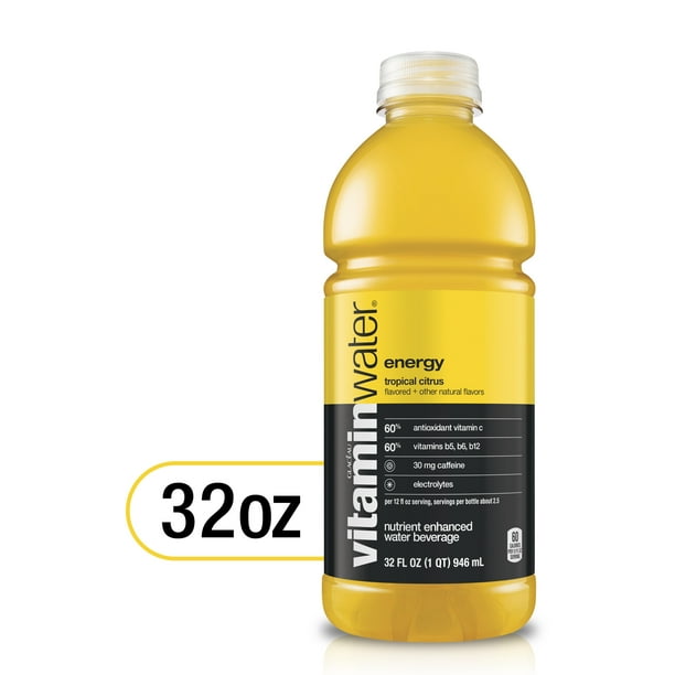 vitaminwater energy electrolyte enhanced water w/ vitamins, tropical citrus drink, 32 fl oz