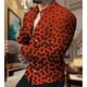 thumbnail image 3 of Camisa de hombre con cuello geométrico, blanca, amarilla, rosa, roja y azul marino, informal, para exteriores, de manga larga, con botones, de diseñador de moda, informal, cómoda, 3 of 4