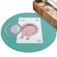 thumbnail image 2 of Large Round Rug 8Ft, Pink Pig Non-Slip Washable Circle Rugs Carpet, Teal Laundry Room Washing Machine Indoor Outdoor Rug Floor Mats Throw Runner for Bedroom Living Room Bathroom, 2 of 8