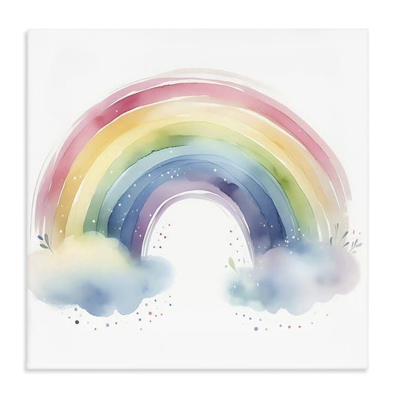 Stupell Industries Contemporary Soft Rainbow with Clouds Canvas Art, 17 x 17, by Creative Studio