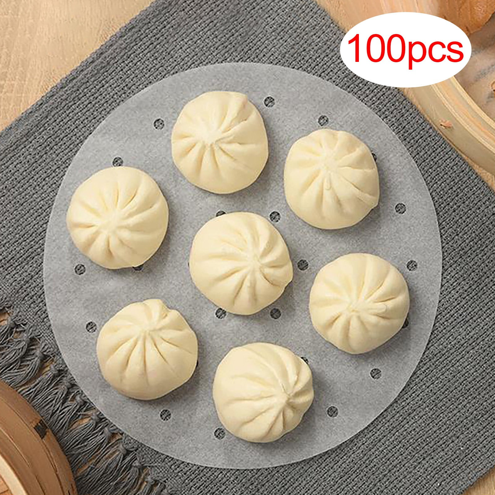 500 pcs Round Steamer Papers Disposable Small Parchment for Dim Sum Steamed Bun 