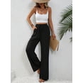 thumbnail image 1 of Pantalones casuales de pierna ancha con trapeador de color sólido versátiles de primavera y verano para mujer europea y americana, 1 of 6