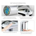 thumbnail image 4 of Stainless Steel Automatic Soap Dispenser  Infrared Sensor Touchless Soap Dispenser with Waterproof Base for Restaurant Kitchen Bathroom Hotel - 250ML, 4 of 8