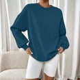 thumbnail image 4 of Enjoytime Crewneck Sweatshirts Women Long Sleeve Solid Color Pullover Top Fall Fashion Soft Lightweight Casual Sweatshirt, 4 of 8