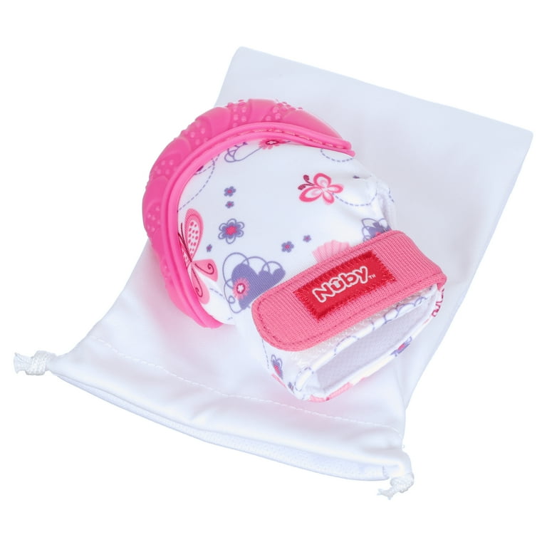Nuby soothing teething mitten with hygienic travel bag 2025