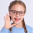 thumbnail image 3 of Espejo infantil anti luz azul estilo luz plana Gafas cuadradas suaves TR90 espejo cruzado 5288, 3 of 6