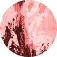 thumbnail image 1 of Ahgly Company Machine Washable Indoor Round Abstract Red Modern Area Rugs, 4' Round, 1 of 4