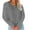 Gray, variant on Long Sleeve Women V-Neck Crop Tops Casual Simple Solid Basic Shirt
