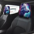 thumbnail image 4 of 2 PCS Car Headrest Cover, Starry Multicolored Wolf Soft Car Seat Head Rest Cover Protector Interior Car Accessories Seat Covers for Cars Truck Auto Only Covers, 4 of 8