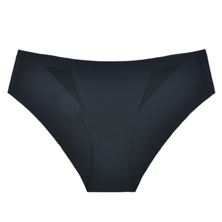 Lovskoo 2024 Seamless Underwear for Women Soft No Show Panties High Cut Invisible Hipster Silky Cheeky Ladies Bikini Black