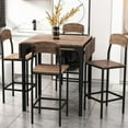 Farmhouse 5piece Counter Height Drop Leaf Dining Table Set with Dining