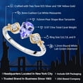 thumbnail image 2 of Gem Stone King 0.97 Cttw Blue Tanzanite White Moissanite and White Lab Grown Diamond Women Ring for Women | 925 Sterling Silver and 10K Yellow Gold | Pear Shape 7X5MM | Size 8, 2 of 4