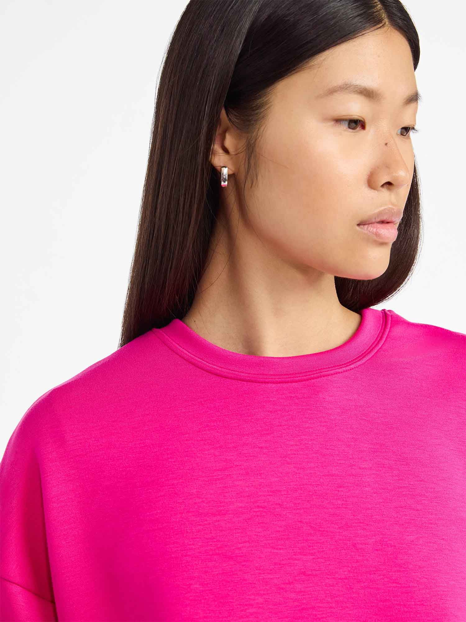 Scoop Women's and Women's Plus Scubaknit Cropped Sweatshirt with Drop Sleeves, Sizes XS-4X