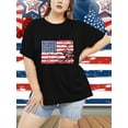 thumbnail image 2 of XCHQRTI 4th of July Plus Womens Tshirt USA American Flag Tee Graphic Short Sleeve, 2 of 7