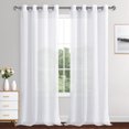 thumbnail image 3 of XWZO White Sheer Curtains 95 Inch Length 2 Panels Set with Tiebacks, Grommet Semi Transparent Light Filtering Voile Window Drapes for Bedroom Living Room Dining Room, W52 x L95, 3 of 13