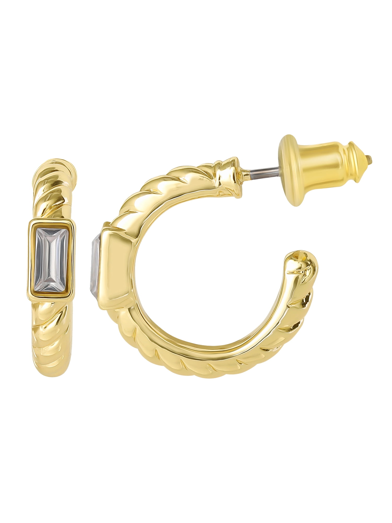 Celebrity Pink Women's Cry Accent Hoop Earring Set, 2 Pairs