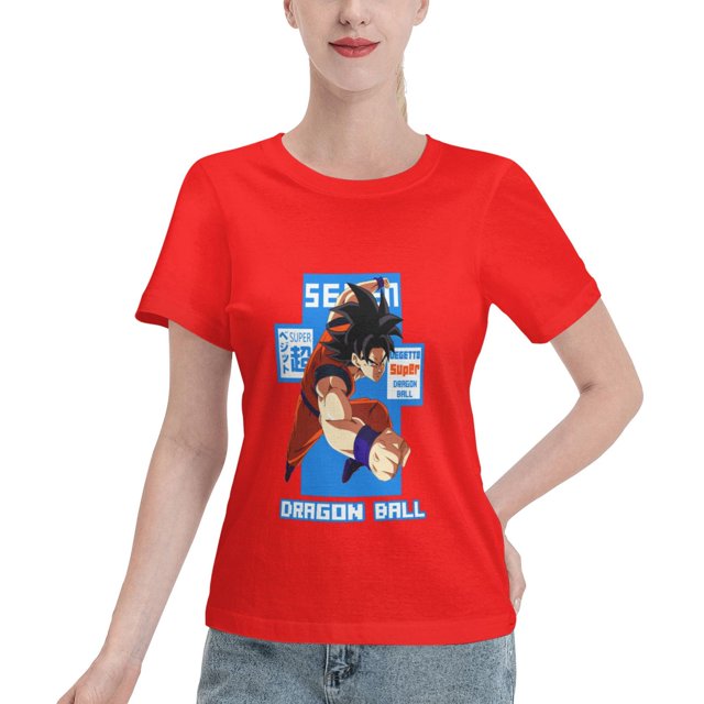 T-Shirt Basique à Manches Courtes pour Femmes Super Saiyan 04