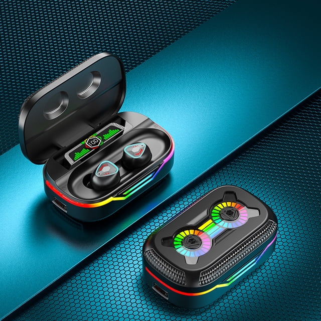 Ganfancp Auriculares Inalámbricos Bluetooth 5.3 In Ear Auriculares Ligeros con Micrófono Incorporado Auriculares con Sonido Envolvente Ipx4 con Estuche de Carga Liquidación 1X Host 1X Cable de Carga