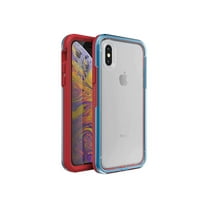 Lifeproof SLAM Series Case for iPhone X/XS (ONLY) - Retail Packaging - Varsity (Clear/Blue/Red)