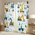 thumbnail image 2 of Manfei Excavator Bulldozer Black Out Curtains,Construction Vehicles Curtains Pack of 2 (42x63 Each),White Yellow Blue Bedroom Curtains For Boys Kids,Super Cozy Room Decor, 2 of 6