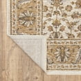 thumbnail image 4 of 2' X 3' Ivory And Gold Oriental Power Loom Stain Resistant Area Rug With Fringe, 4 of 10
