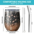 thumbnail image 5 of 12oz Stemless Wine Tumblers Leopard Print and Footballs Pattern Vacuum Insulated Stainless Steel Travel Tumbler Cups Mug with Lid and Straw for Champaign,Cocktail,Beer with Cleaning Brush, 5 of 5