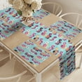thumbnail image 2 of Ambesonne Turtle Table Runner & Placemats, Animals Ethnic, Placemat 4 pcs + Runner 14"x72", Multicolor Pale Blue, 2 of 2