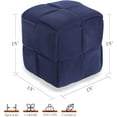 thumbnail image 2 of Ottoman Foot Rest Soft and Comfortable Ottoman Square Corduroy Woven Design Sofa Stool (Blue), 2 of 11