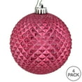 thumbnail image 4 of Vickerman 6" Mauve Durian Glitter Ball Ornament, 4 per Bag, 4 of 4