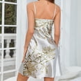 thumbnail image 2 of Pijama sexy de tirantes para mujer, camisón de verano de seda fina con tirantes, largo medio, estampado de cerezas, ropa para el hogar, 2 of 6