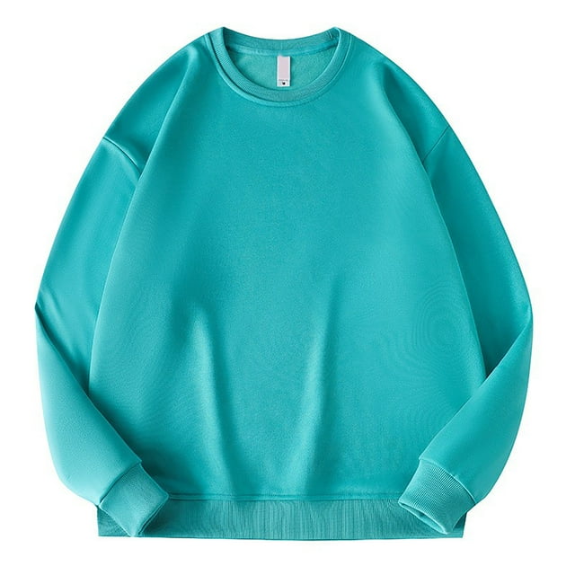 Ketyyh-chn99 Chandail à Col Rond pour Homme à Manches Longues Décontracté Chaud en Molleton Chandail à Col Rond pour Homme à Manches Longues Décontracté Chaud en Laine Chandail Bleu Pâle,4TG