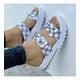 thumbnail image 2 of EU38 = MX4.5 = MX24 = Foot length 24cmBlancoSandalias Con Plataforma Y Lazo Con Estampado De Palabras esquí esquí Gafas de esquí, 2 of 3