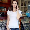 thumbnail image 3 of CENL woman Super soft T shirts Short Sleeve Modal Basic casual Tee Shirt Top, 3 of 7