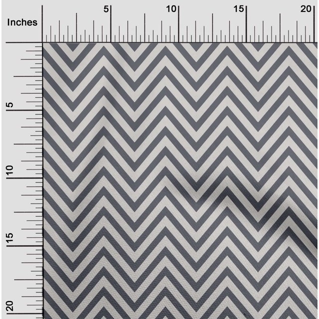 oneOone Organic Cotton Poplin Twill Fabric Chevron Geometric Print Fabric BTY 42 Inch Wide