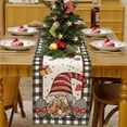 thumbnail image 6 of Buffalo Plaid Gnome Watercolor Botanical Christmas Table Runner 13x72 Inch, Seasonal Farmhouse Holiday Winter Rustic Burlap Xmas Runners for Table Decorations Home Party Decor, 6 of 6