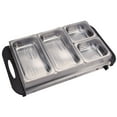 MegaChef Electric 4 Section Buffet Server & Food Warmer, Stainless