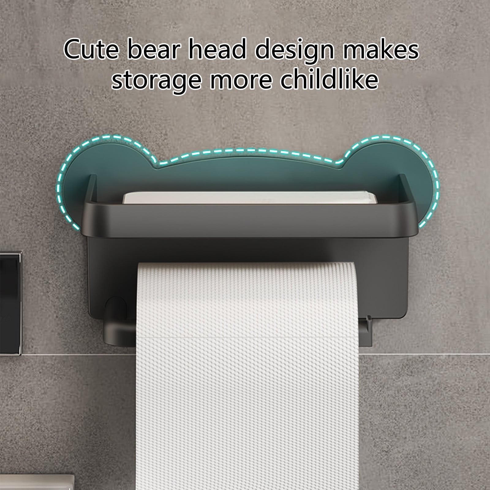 JilgTeok 2 Packs Toilet Paper Holder Stand with Phone Shelf Rustproof Bathroom Storage Organizer Wall Mount or Freestanding Modern Design