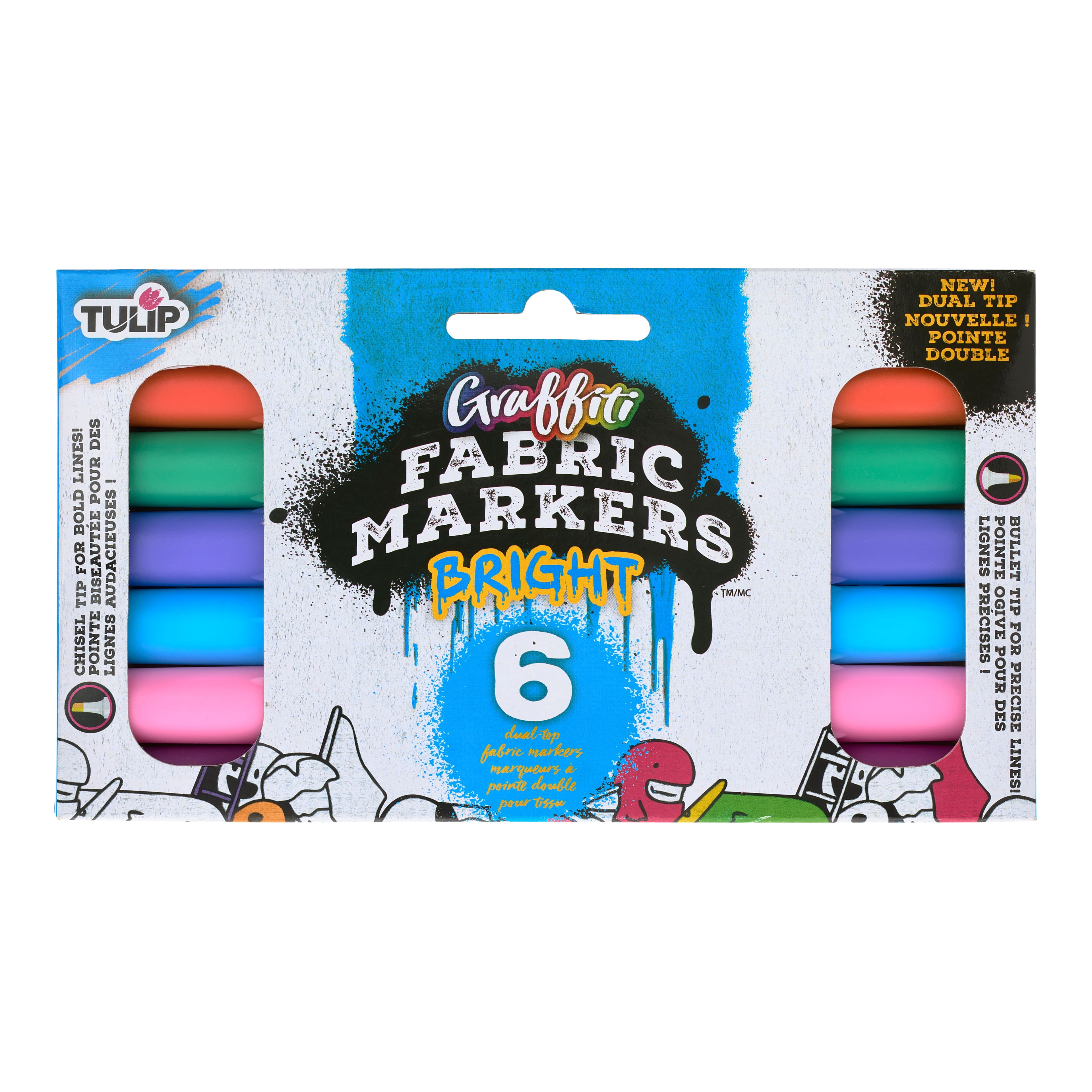 Tulip Graffiti Fabric Markers Bright , 12 Packs: 6 ct. (72 total)